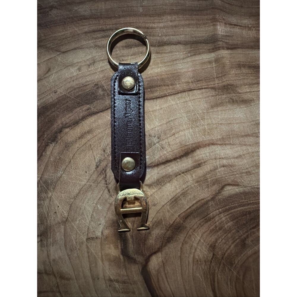 Vintage Etienne Aigner Brown Leather Keychain